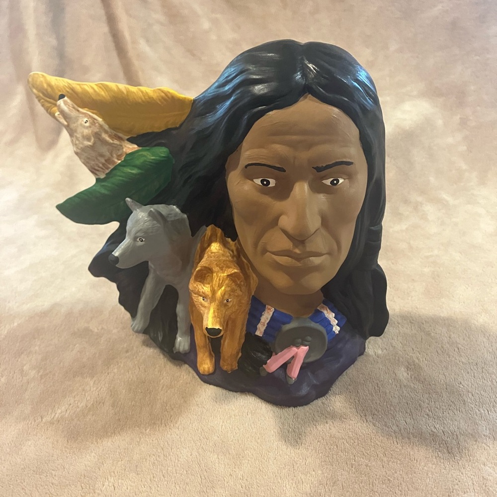 Hand painted Indian bust